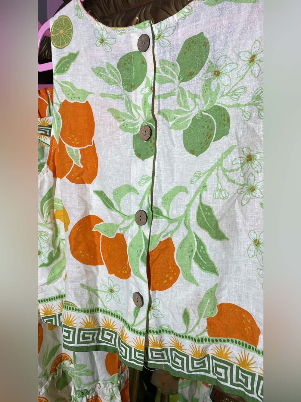 Rachel Zoe White Tank & Skirt Set with Orange Citrus Print - Picture 4 of 8
